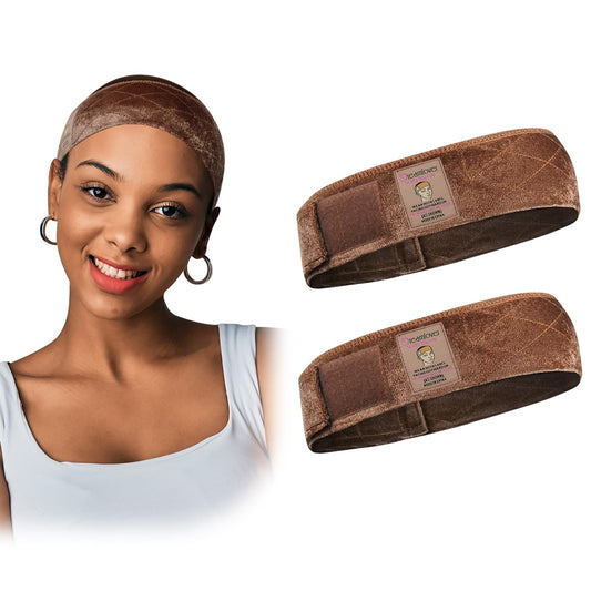 Dreamlover Wig Grip Band Velvet Wig Grip Brown 2 Pieces
