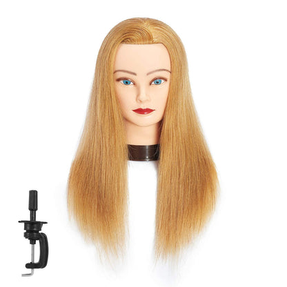Traininghead 100 Human Hair Mannequin Head Hairdresser Training Head Cosmetology Manikin Head Dol...