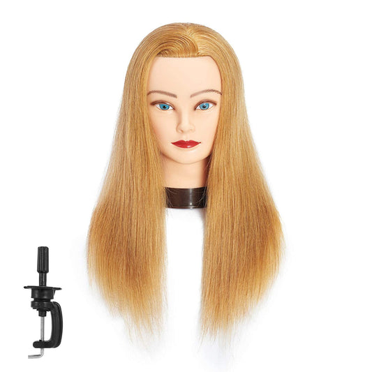 Traininghead 100 Human Hair Mannequin Head Hairdresser Training Head Cosmetology Manikin Head Dol...