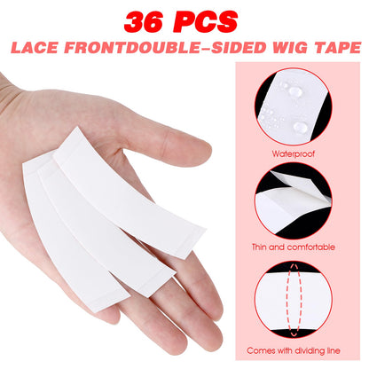 Prasacco 36 Wig Tapes  Invisible Waterproof Double Side Tape for Lace Wigs Toupees  Hair Extensions