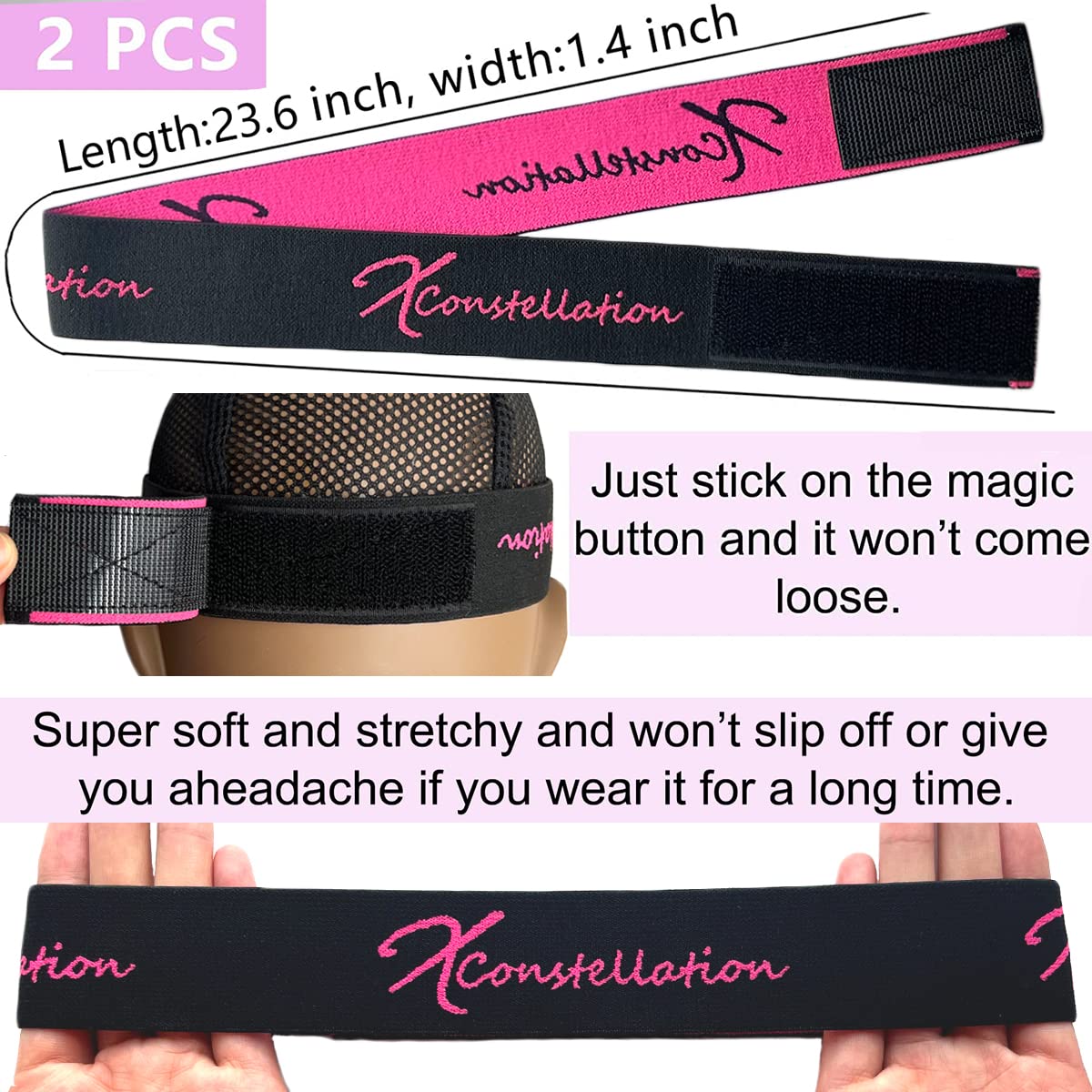 Wig Edge Control Band for Women  Elastic Headbands for Lace Front Wigs Lay Baby Hair Grip Edges W...