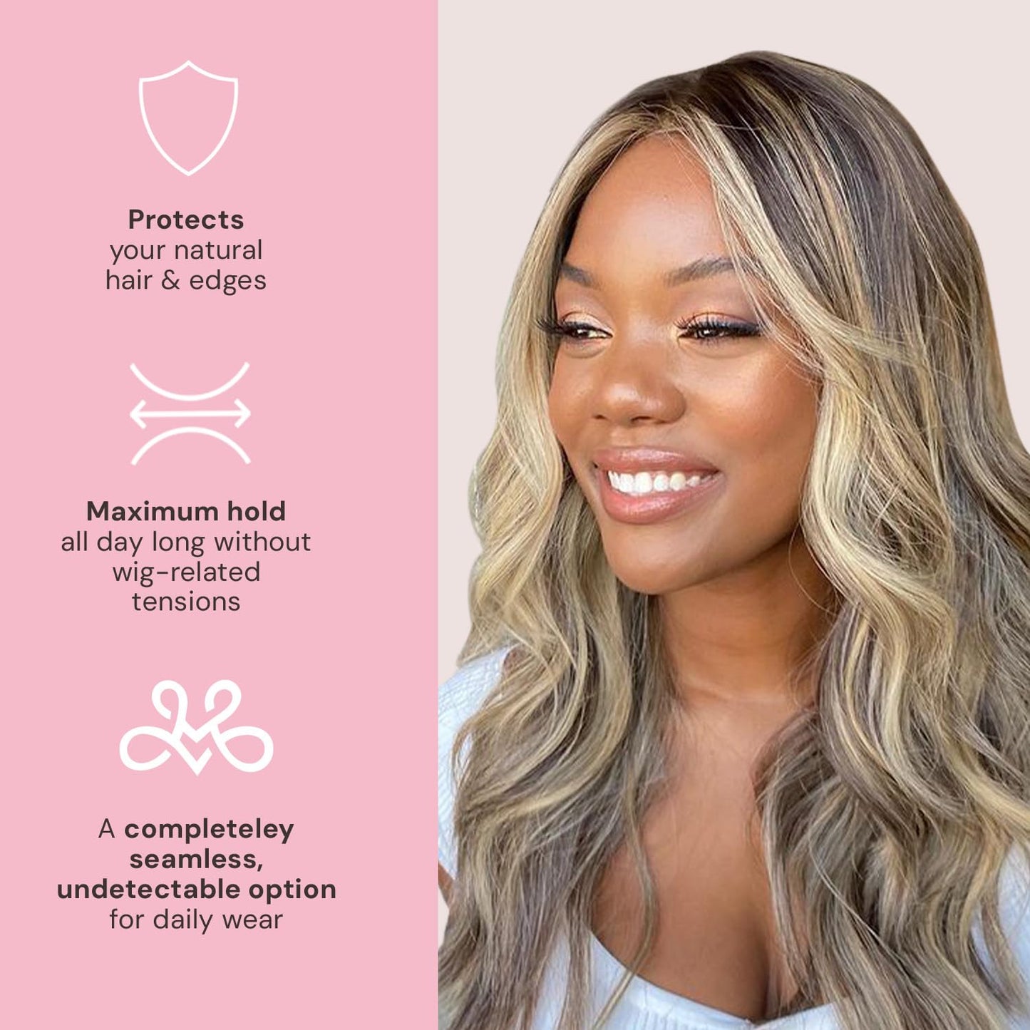 MILANO COLLECTION Lace WiGrip  Lace WigCap Combo Premium Lace Wig Cap  Wig Band for Women Adjusta...