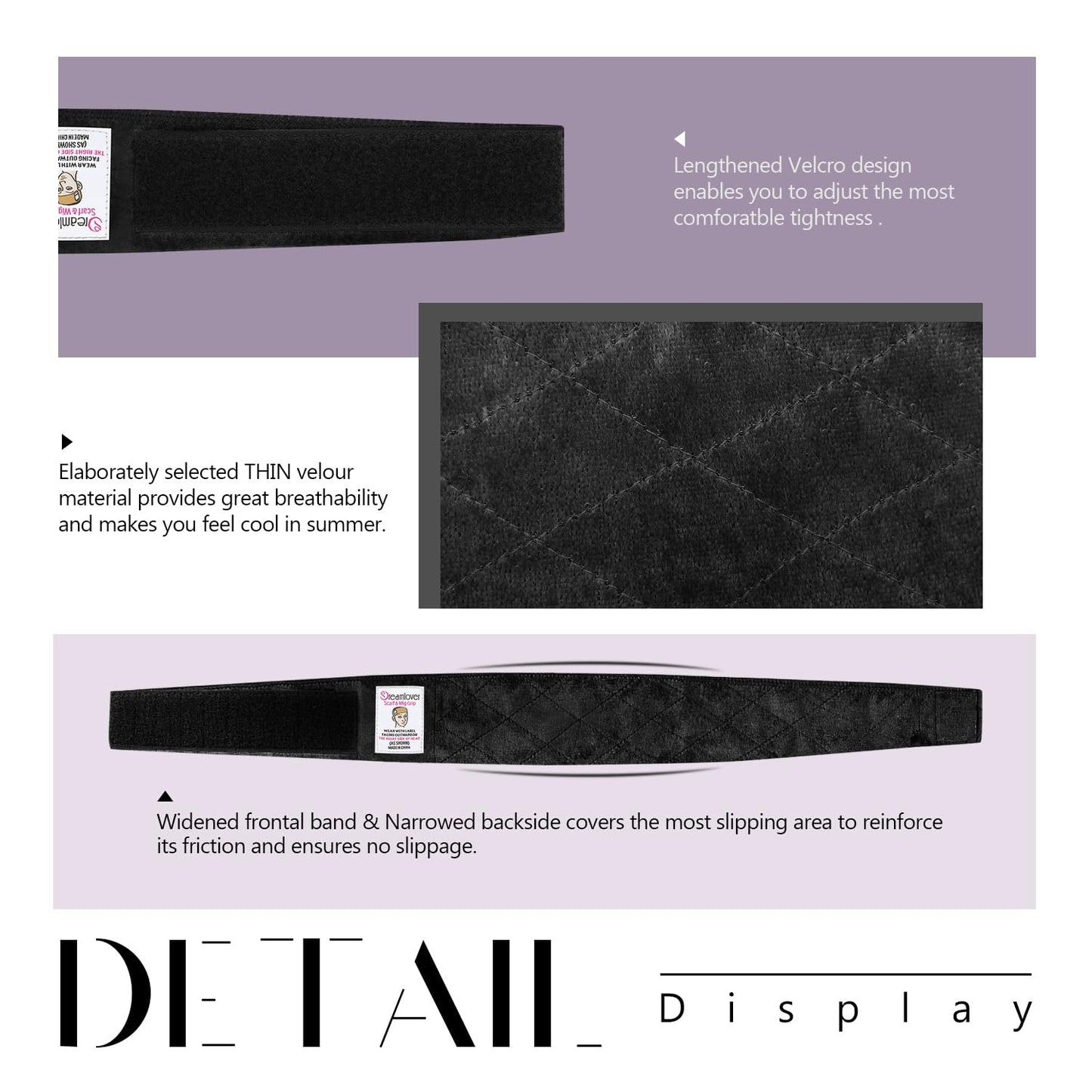 Dreamlover Wig Grip Band for Women Black