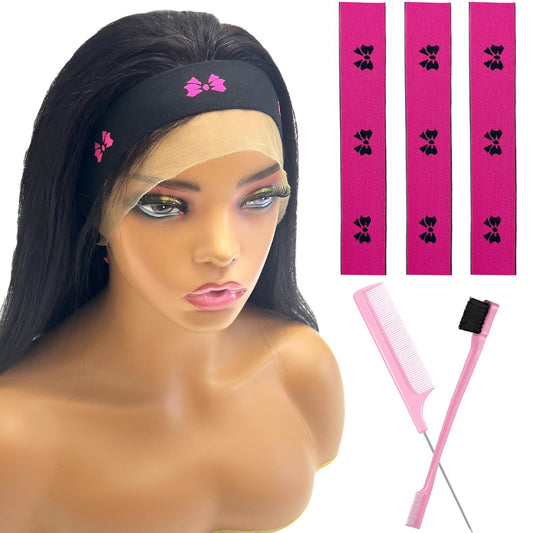 Elastic Wig Bands Set with Lace Melting Bands and Edge Wraps  Keep Lace Front Wigs in Place Lay E...