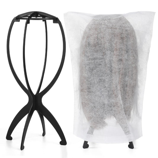 ProSuites 2 Pack Wig Stand with 2Pcs Wig Dust Bag Travel Wig Head Stand Holder for Women Multiple...