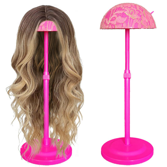 Wig Stand Pink 1PC Adjustable Height Portable Wig Holder Stands NonSlip Wig Head Holders Sturdy P...
