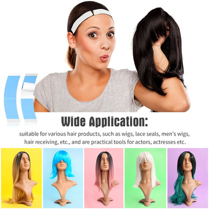 Maitys 120 Pieces Lace Front Wig Tape Double Sided Adhesive Waterproof CShaped for Long Short No ...