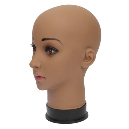 BHD BEAUTY Bald Mannequin Head Brown Female Professional Cosmetology for Wig Making Display wigs ...