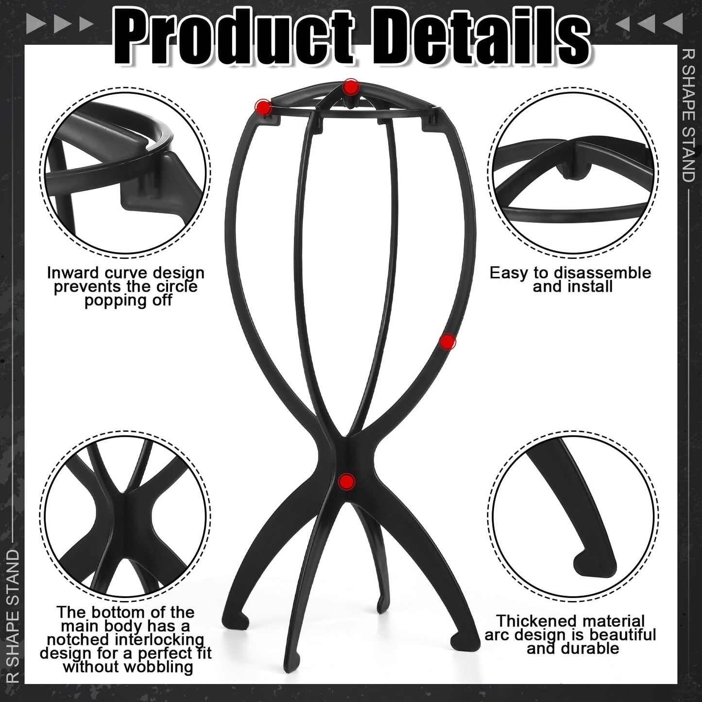 ProSuites 2 Pack Wig Stand with 2Pcs Wig Dust Bag Travel Wig Head Stand Holder for Women Multiple...