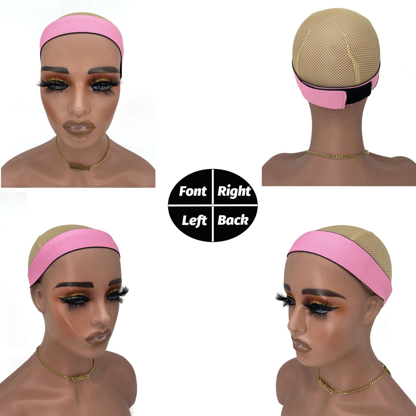Atimiaza 3 Pcs Elastic Lace Melting Bands for Wigs Lace Front Edge Wrap to Lay Edges PinkBow TieB...