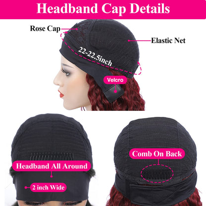 Aiterina Headband Wig deep wave human hair wigs for Black Women Brazilian Remy Hair Glueless Non ...