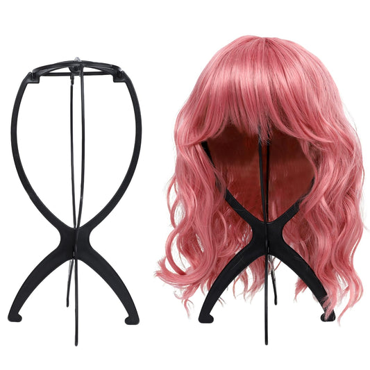Seewaazee 2 Pack Wig Stand Wig Head Stand Portable Wig Holder for Multiple Wigs Wig Stands Tripod...