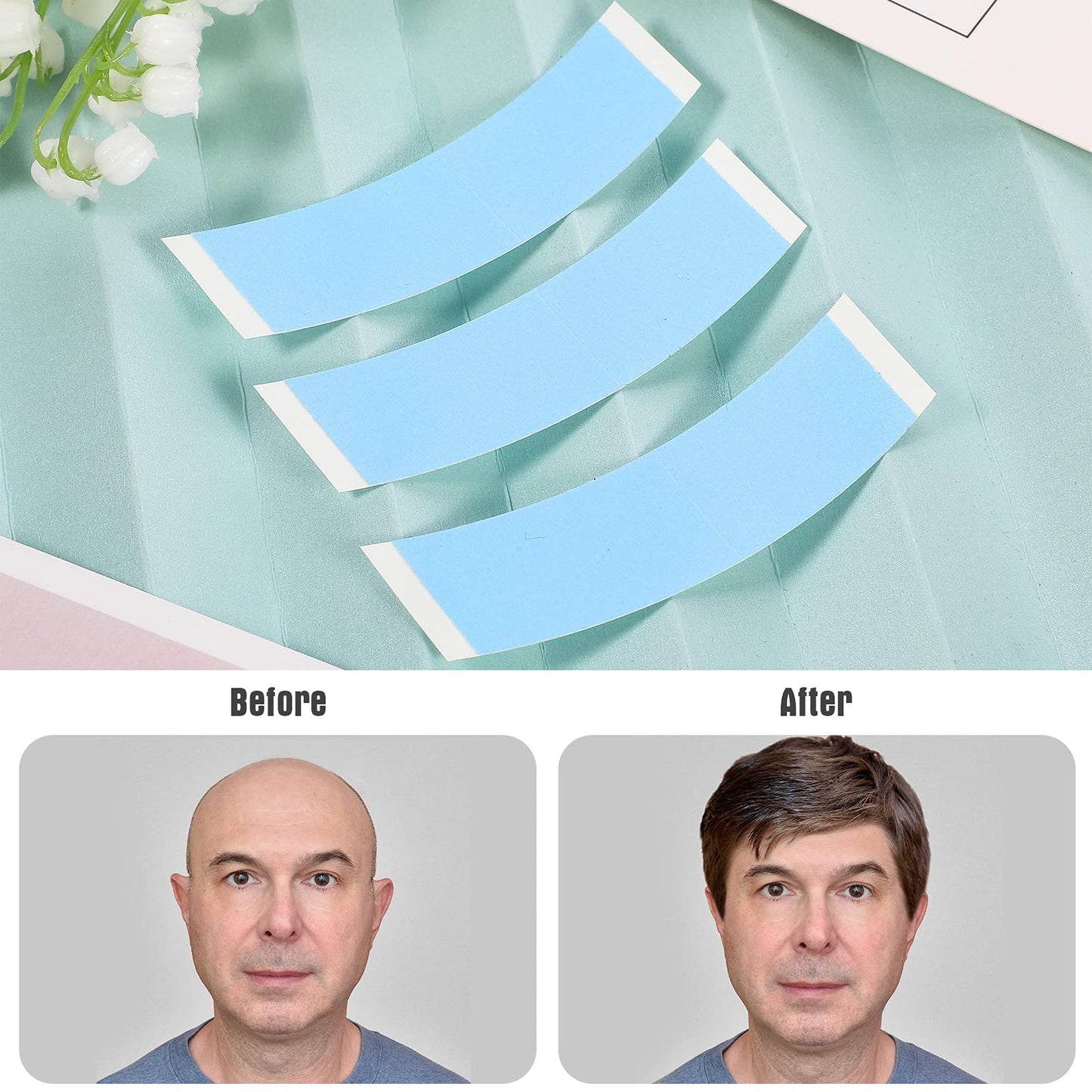 Maitys 120 Pieces Lace Front Wig Tape Double Sided Adhesive Waterproof CShaped for Long Short No ...