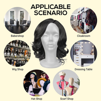 STUDIO LIMITED 114Inch Styrofoam Mannequin Head 3 Pack  White Foam Wig Stand for Wigs Hats Masks ...