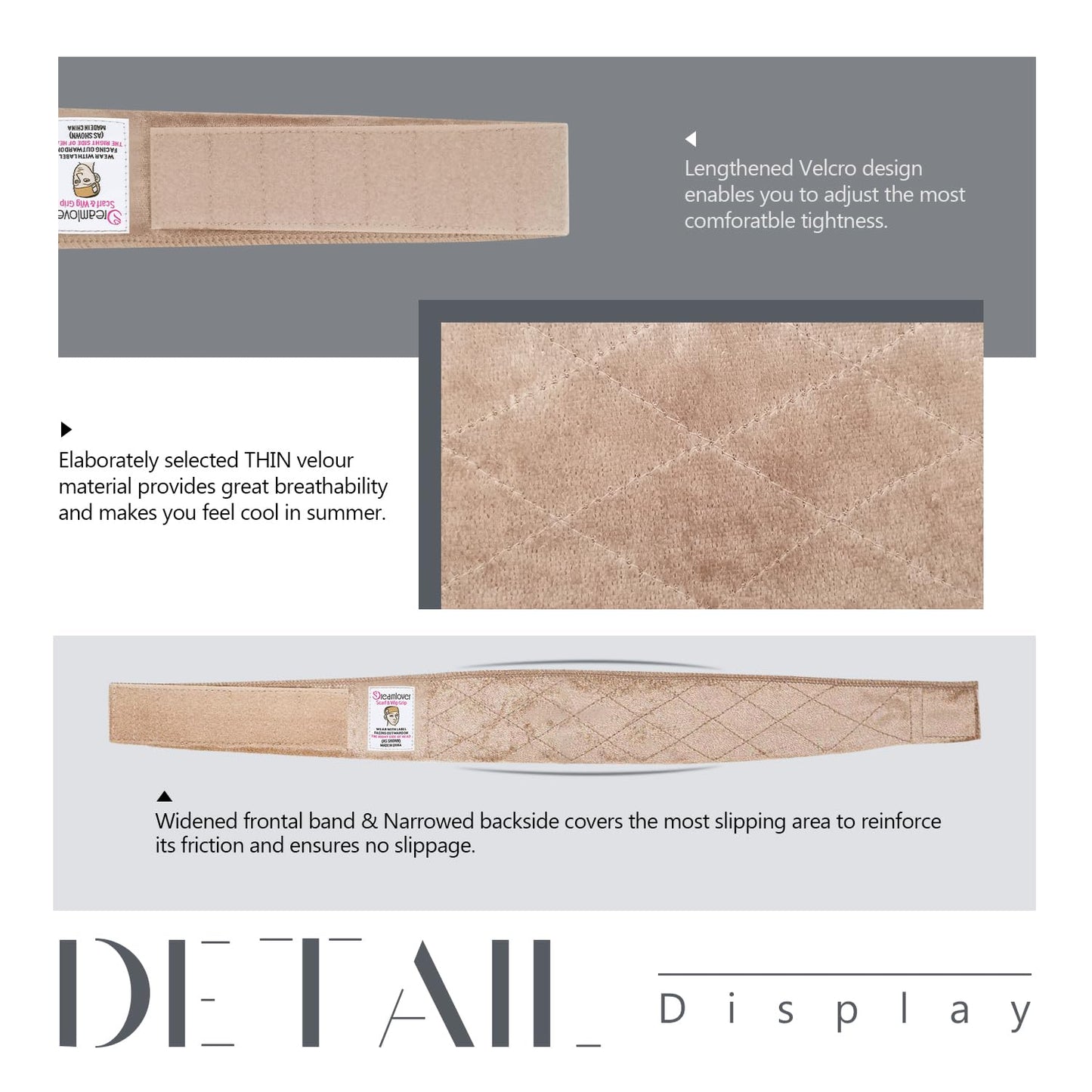 Dreamlover Headband for Wigs Wig Grip Headband for Women Tan