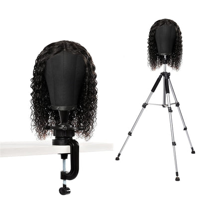 ZGCYSMHT 21 Inch Wig Head Cork Canvas Block Head Mannequin Head With Stand for Making Wigs 2124INCH