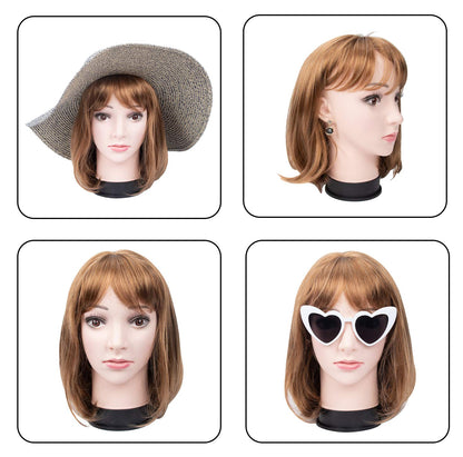 BHD BEAUTY Bald Mannequin Head Beige Female Professional Cosmetology for Wig Making Display wigs ...