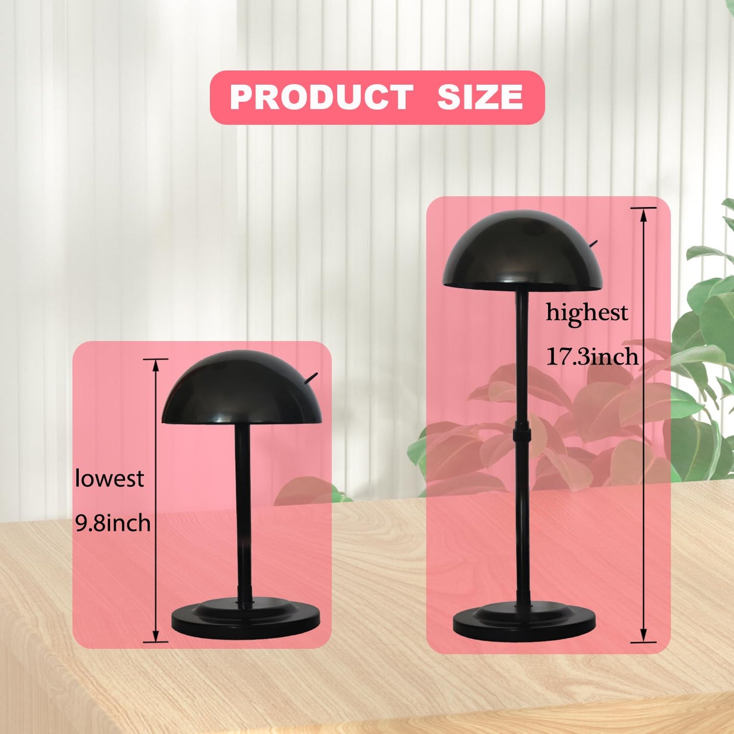 Wig Stand 1PC Adjustable Height Black Plastic Wig Head Stand Portable Wig Holder Stands NonSlip W...