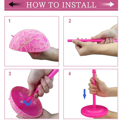Wig Stand Pink 1PC Adjustable Height Portable Wig Holder Stands NonSlip Wig Head Holders Sturdy P...