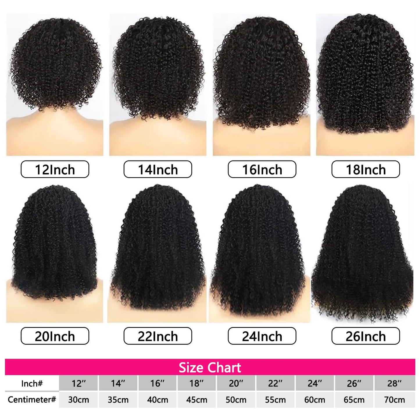 Headband Wig Human Hair Kinky Curly 14 inch Brazilian Remy Hair Curly None Lace Front Wigs Gluele...