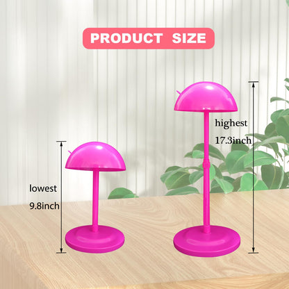 Wig Stand 1PC Adjustable Height Pink Plastic Wig Head Stand Portable Wig Holder Stands NonSlip Wi...