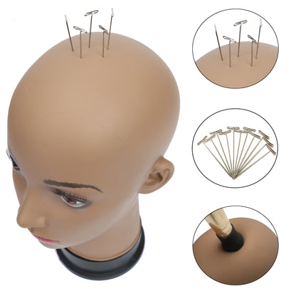 BHD BEAUTY Bald Mannequin Head Brown Female Professional Cosmetology for Wig Making Display wigs ...