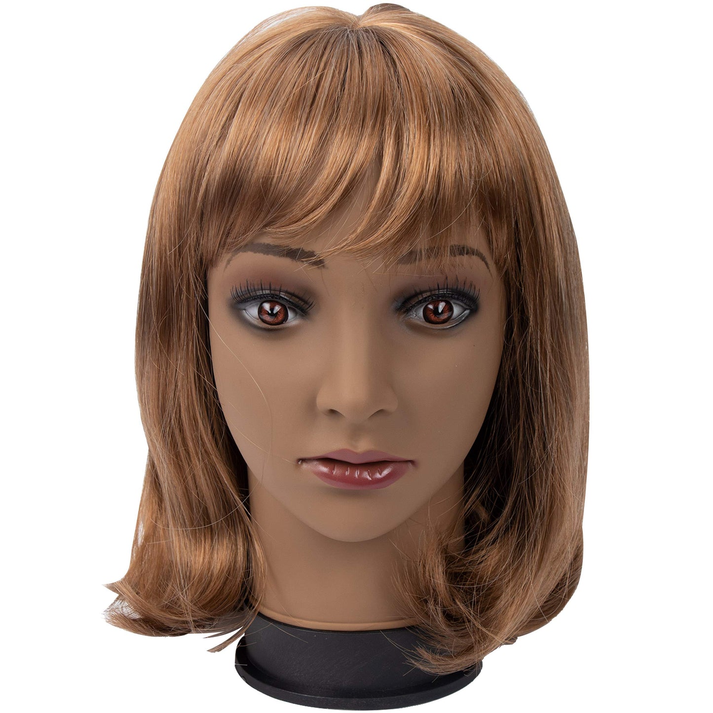 BHD BEAUTY Bald Mannequin Head Brown Female Professional Cosmetology for Wig Making Display wigs ...