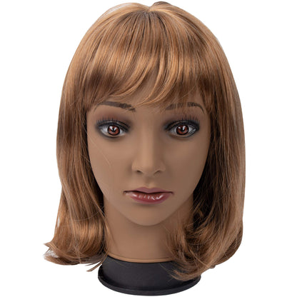 BHD BEAUTY Bald Mannequin Head Brown Female Professional Cosmetology for Wig Making Display wigs ...