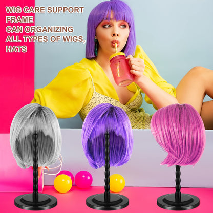 Reginary 8 Pieces Wig Head Stand for Multiple Wigs Mannequin Head 138 Inch Portable Hat Display S...