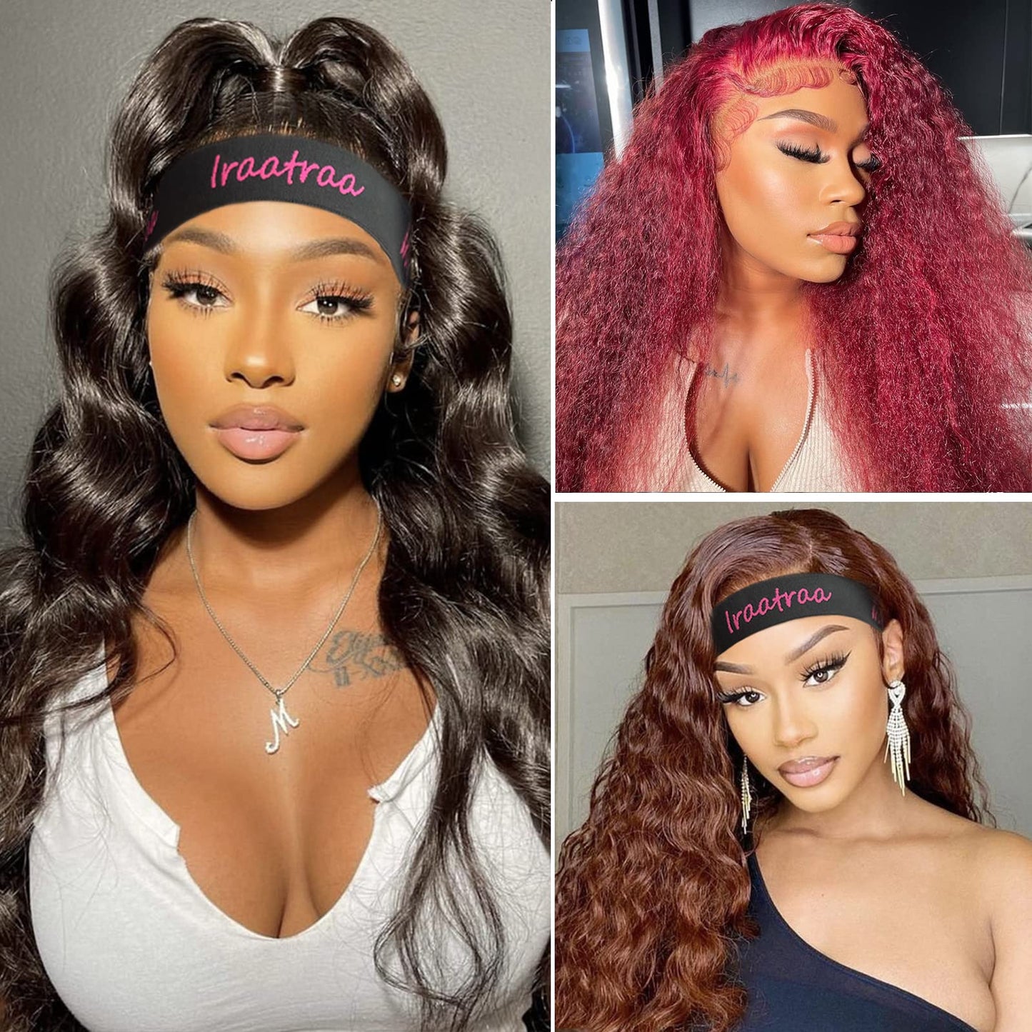 Iraatraa 6 Pcs Elastic Wig Band Set  Lace Melting Bands For Lace Front Wigs Keeping Wigs In Place...