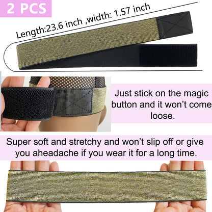 XConstellation Elastic Bands for Wig Grip  Lace Melting Edge Wrap Adjustable Magic Buckle to Lay ...