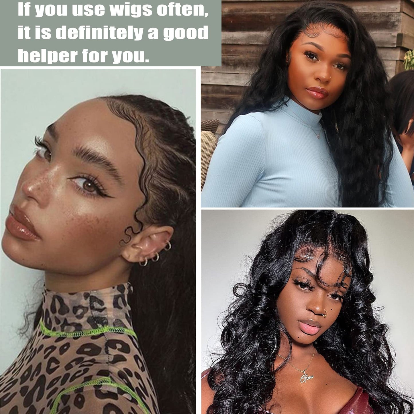 Adjustable Elastic Bands for Wigs and Lace Frontals  4 Pcs MeltResistant Grip Bands Edge Wraps to...