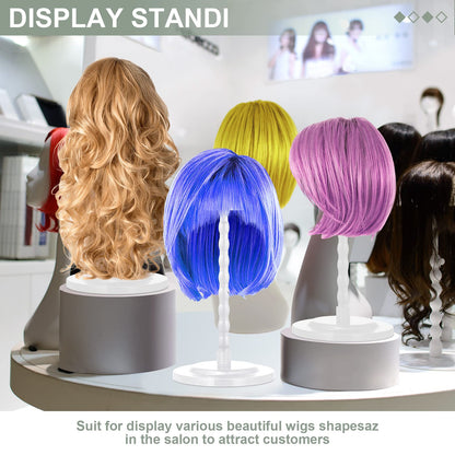Reginary 8 Pieces Wig Head Stand for Multiple Wigs Mannequin Head 138 Inch Portable Hat Display S...