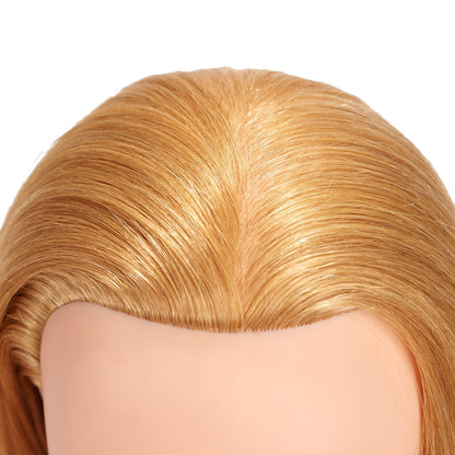 2022" 100 Human Hair Mannequin Head Training Head Cosmetology Manikin with Free Clamp Stand Blonde